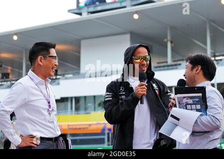 Lewis Hamilton (GBR) Mercedes AMG F1. Gran Premio del Giappone, giovedì 10 ottobre 2019. Suzuka, Giappone. Foto Stock