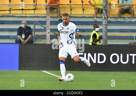 Parma, Italia. 8 agosto 2021. Alexsandar Kolarov (Inter) durante la partita di calcio a Parma, Italia, Agosto 08 2021 Credit: Independent Photo Agency/Alamy Live News Foto Stock