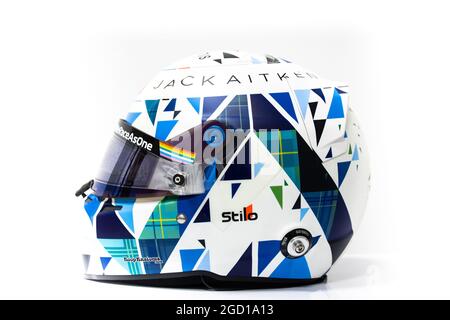 Il casco di Jack Aitken (GBR) / (KOR) Williams Racing. Gran Premio di Sakhir, mercoledì 2 dicembre 2020. Sakhir, Bahrein. Foto Stock