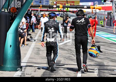 Fernando Alonso (ESP) Alpine F1 Team. Gran Premio d'Austria, sabato 3 luglio 2021. Spielberg, Austria. Foto Stock