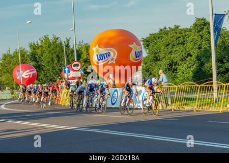 Chelm, Lubelskie, Polonia - 9 agosto 2021: 78° Tour de Poologne, gara ciclistica Foto Stock