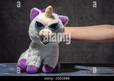 Fisty PET Unicorn Plush pieno di stile Foto Stock