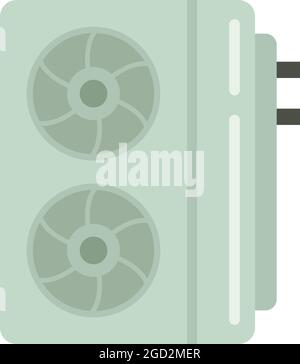 Icona impianto di climatizzazione industriale. Illustrazione piatta dell'icona vettoriale del condizionatore d'aria industriale isolata su sfondo bianco Illustrazione Vettoriale