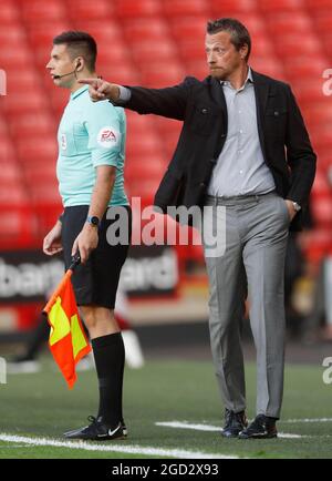 Sheffield, Inghilterra, 10 agosto 2021. Slavisa Jokanovic manager di Sheffield Utd durante la partita della Carabao Cup a Bramall Lane, Sheffield. L'immagine di credito dovrebbe essere: Darren Staples / Sportimage Foto Stock