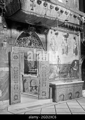 Gerusalemme (El-Kouds), la Cappella di San Giacomo il Grande; Spot dove la testa di San Giacomo è sepolta ca. 1900 Foto Stock