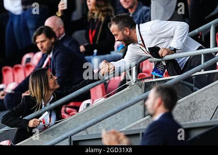 HERNING, PAESI BASSI - 10 AGOSTO: Rafael van der Vaart durante la UEFA Champions League - terza partita di qualificazione tra FC Midtjylland e PSV alla MCH Arena il 10 agosto 2021 a Herning, Paesi Bassi (Foto di Geert van Erven/Orange Pictures) Foto Stock