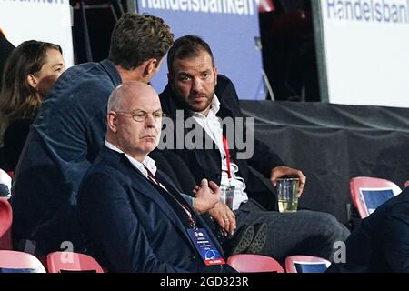 HERNING, PAESI BASSI - 10 AGOSTO: Rafael van der Vaart durante la UEFA Champions League - terza partita di qualificazione tra FC Midtjylland e PSV alla MCH Arena il 10 agosto 2021 a Herning, Paesi Bassi (Foto di Geert van Erven/Orange Pictures) Foto Stock