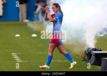 Bruna precede la partita del Trofeu Joan Gamper tra il FC Barcelona e la Juventus FC all'Estadi Johan Cruyff di Sant Joan Despi, Spagna. Foto Stock