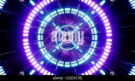 Tunnel di dimensioni astratte viola dello spazio Foto Stock