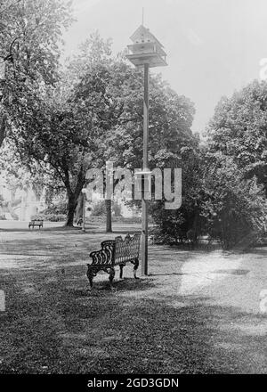 Una delle molte case di uccelli che la signora Harding ha installato nel White House Grounds, [Washington, D.C.] ca. Tra il 1910 e il 1935 Foto Stock