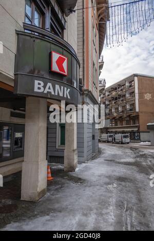 Engelberg, Svizzera - 21 gennaio 2021: La banca Obwaldner Kantonalbank a Engelberg Foto Stock