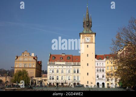 Geografia / viaggio, Repubblica Ceca, Boemia, Praga, banchina Smetana, Museo Bedrich Smetana, torre d'acqua, DIRITTI-AGGIUNTIVI-AUTORIZZAZIONE-INFORMAZIONI-NON-DISPONIBILI Foto Stock