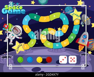 Snake Ladder gioco da tavolo per bambini illustrazione modello Illustrazione Vettoriale