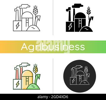 Icona della produzione di energia da biomassa Illustrazione Vettoriale