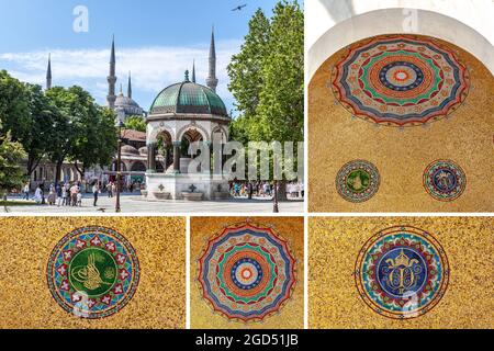 Istanbul, Turchia - 03.14.2014: La fontana tedesca, che è un regalo da Wilhelm II in Piazza Sultanahmet, costruito nel 1898. Foto Stock