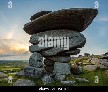 Il Cheesewring sulla collina di Stowes Bodmin Moor Cornovaglia Foto Stock