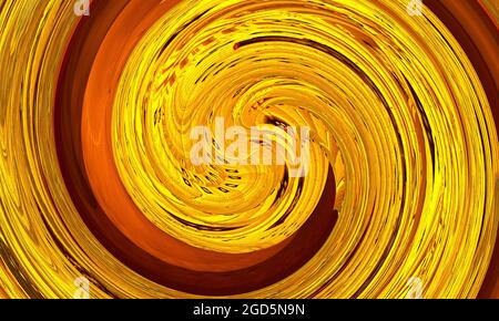 Oro liquido roteante motivo a cerchio simmetrico e colorato per tessuti, piastrelle in ceramica e design Foto Stock