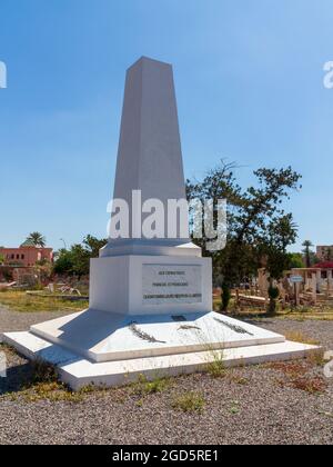 Il cimitero europeo, Marrakech, Marocco Foto Stock