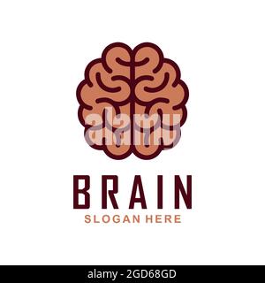 Icona del logo astratto del cervello disegno grafico del concetto vettoriale piatto del vettore Illustrazione Vettoriale