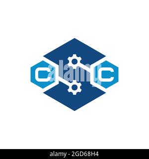 disegno grafico del concetto vettoriale piatto icona del poligono lettera c s c Illustrazione Vettoriale