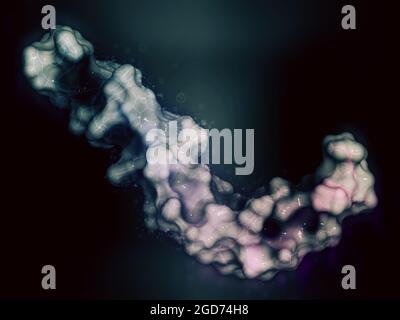 Peptide beta-amiloide (Abeta), rendering 3D. Componente principale di p Foto Stock