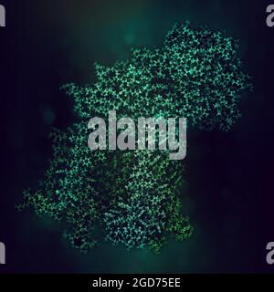 Complesso proteico gamma secretasi. Illustrazione 3D. Foto Stock