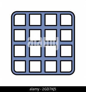 Icona vettore di griglia - Blu scuro stile - semplice illustrazione. Tratto modificabile. Modello di disegno vettoriale.stile outline design.Illustrazione grafica vettoriale Illustrazione Vettoriale