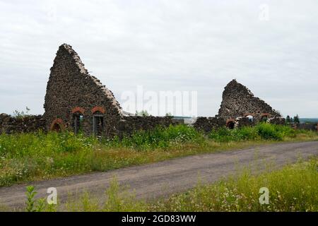Vecchi edifici abbandonati alla miniera di Quincy Foto Stock