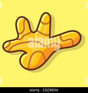illustrazione vettoriale con cartoni animati isolati di zenzero in stile piatto Illustrazione Vettoriale