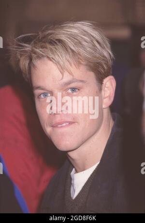 Matt Damon filmata 'Rounders' a New York il 13 gennaio 1998. Foto: Henry McGee/MediaPunch Foto Stock