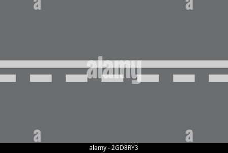 Asfalto con due segnaletica stradale bianca. Fondo stradale astratto. Illustrazione Vettoriale