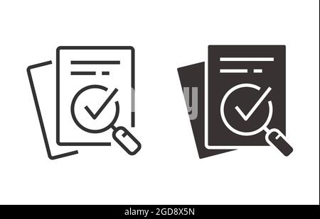 Icona di verifica. Illustrazione vettoriale isolata in bianco. Illustrazione Vettoriale