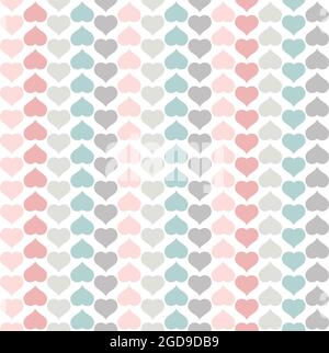 Pattern con cuori pastello su sfondo trasparente Illustrazione Vettoriale