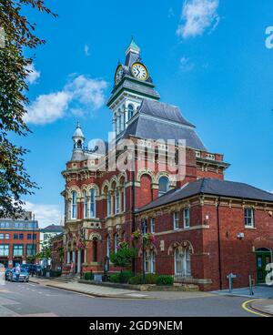 Grantham, Lincolnshire, Inghilterra Regno Unito la Guildhall su St Peters Hill Foto Stock