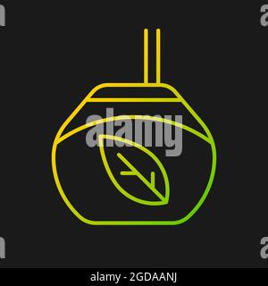 Icona vettore gradiente tea gourd Cup per tema scuro Illustrazione Vettoriale
