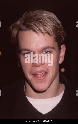 Matt Damon filmata 'Rounders' a New York il 13 gennaio 1998. Foto: Henry McGee/MediaPunch Foto Stock