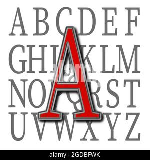 Monogramma del carattere maiuscolo A ; disegno: Pietra Foto Stock