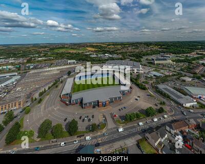 Chesterfield Football Club Stadio tecnica Stadio Aerial Drone View Foto Stock