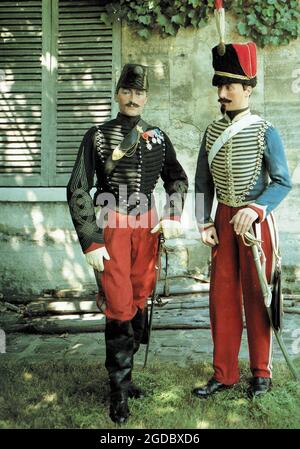 officier du 5e hussards et cavalier du 3e hussards 1866 1870 Foto Stock