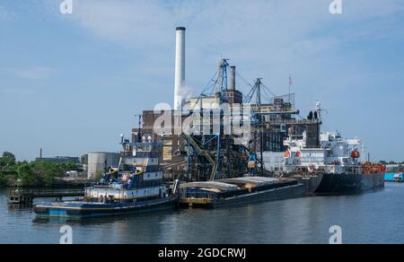 La raffineria Domino Sugar di Baltimora, MD Foto Stock