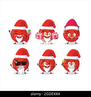 Emoticon Babbo Natale con personaggio cartoon da bowling. Illustrazione vettoriale Illustrazione Vettoriale