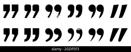 Icone vettoriali con virgolette nere. Virgolette. Illustrazione vettoriale Illustrazione Vettoriale