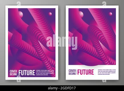 copertina in stile futuristico vintage Illustrazione Vettoriale