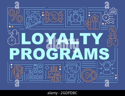 Programmi di fidelizzazione banner concetti parola blu Illustrazione Vettoriale