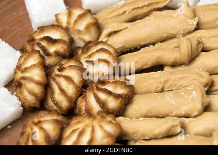 Biscotti di cocco e canillita di latte caramelle tipiche del Guatemala Foto Stock