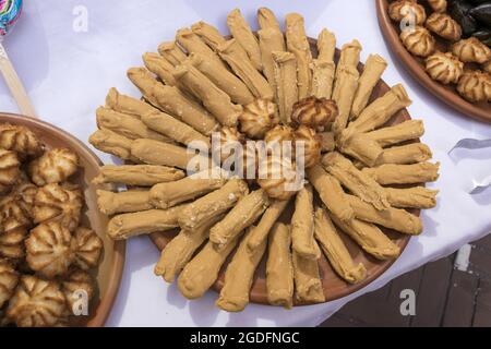 Biscotti di cocco e canillita di latte caramelle tipiche del Guatemala Foto Stock