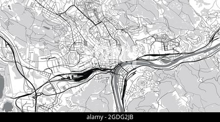 Mappa urbana di usti nad labem, Repubblica Ceca, Europa Illustrazione Vettoriale