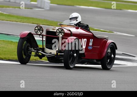 Philip Champion, Frazer Nash Super Sports, Motor Racing Legends, Pre-War BRDC 500, Silverstone Classic, Rocking and Racing, Luglio - Agosto 2021, Argento Foto Stock