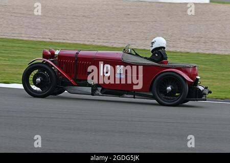 Philip Champion, Frazer Nash Super Sports, Motor Racing Legends, Pre-War BRDC 500, Silverstone Classic, Rocking and Racing, Luglio - Agosto 2021, Argento Foto Stock