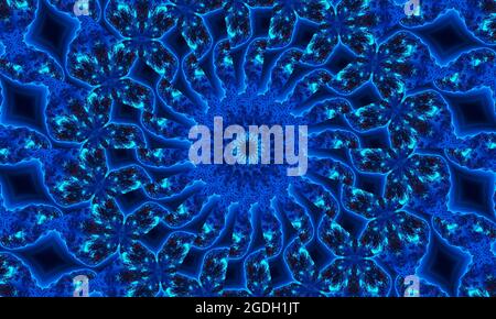 Caleidoscopio colorato motivo senza cuciture. Ornamento esagonale decorativo. Elemento di disegno geometrico. Carta da parati arcobaleno, tessuto, carta, stampa di mobili. Abst Foto Stock